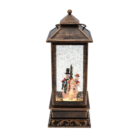 Декоративный фонарь с эффектом снегопада и подсветкой Новый год