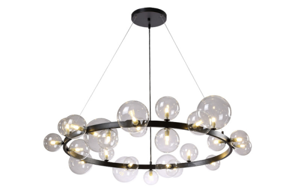 Подвесная люстра Crystal Lux AGATA SP24 V2 BLACK/TRANSPARENTE