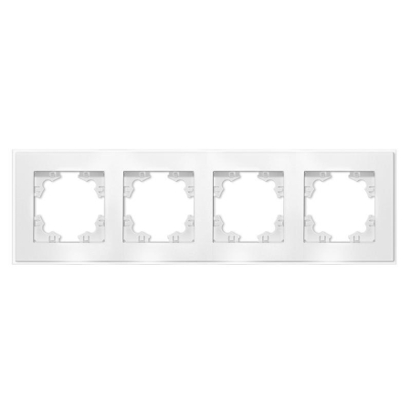 Рамка 4-м Афина стеклянная бел. UNIVersal 2245