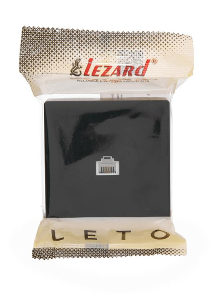 Розетка телефонная 1-м ОП LETO черн. бархат LEZARD 752-4200-137