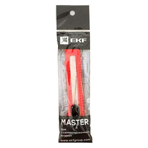 Нож с сегментированным лезвием 18мм НСМ-20 Master EKF ncm-20-ms