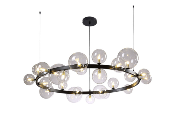 Подвесная люстра Crystal Lux AGATA SP24 V2 BLACK/TRANSPARENTE