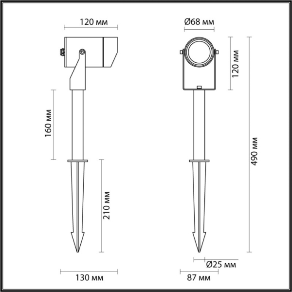 Грунтовый светильник Odeon Light 6647/10GL