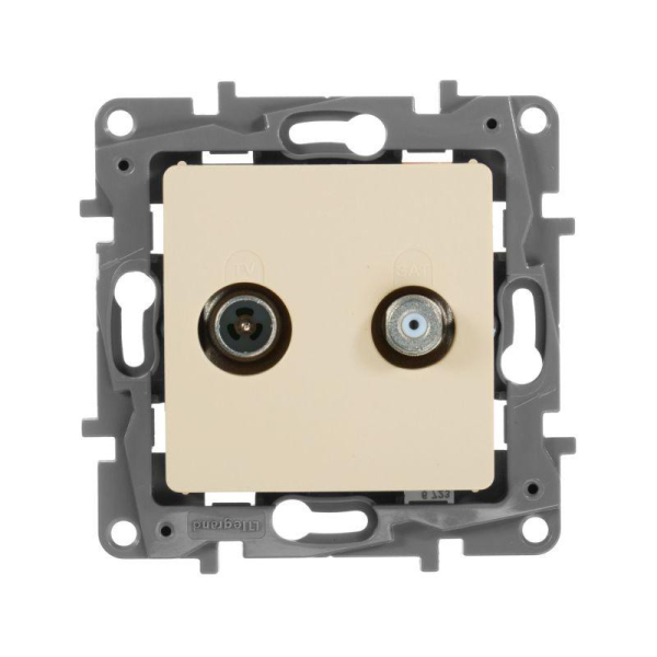 Розетка телевизионная TV/SAT СП Etika двухкабельная механизм сл. кость IEK 672357