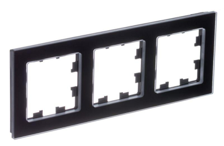 Рамка 3-м AtlasDesign Nature натур. стекло черн. SE ATN361003