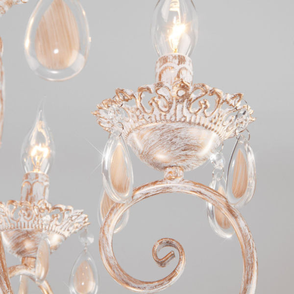 Подвесная люстра Eurosvet 10009/6 золото с белым