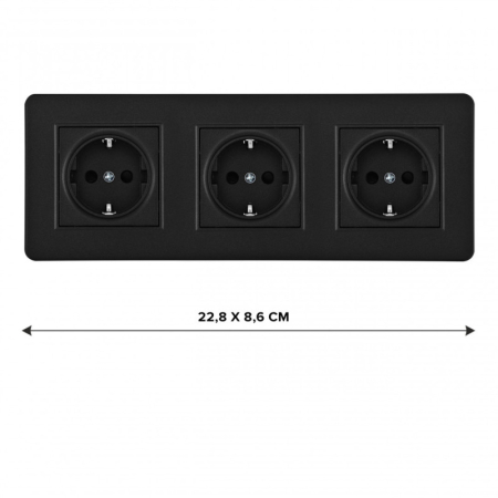 Розетка Arte Milano SET16-3-40-1x3 black