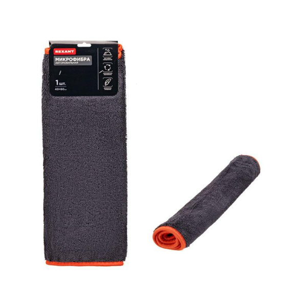 Микрофибра автомобильная, 40х60см, 600 гр/м2, 1 шт. REXANT