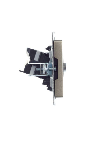 Розетка компьютерная + телевизионная 2-м Brite РТВ/РК12-БрШ RJ45 кат.5E + TV механизм шампань IEK BR-AK20-1-K37