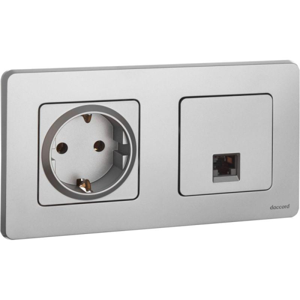 Розетка компьютерная Inspiria RJ45 кат.5E UTP алюм. IEK 673827