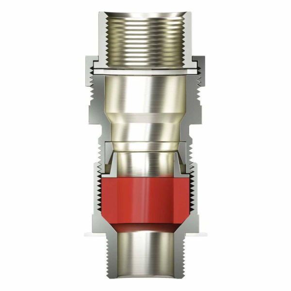 Ввод кабельный взрывозащ. универс. КАЕС для бронир. и небронир. кабеля М20х1.5 d5.8-12мм присоединит. резьба М20х1.5 IP66/68 никелир. латунь DKC KAEC2MHK