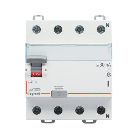 Выключатель дифференциального тока (УЗО) 4п 40А 30мА тип A DX3 N справа Leg 411760