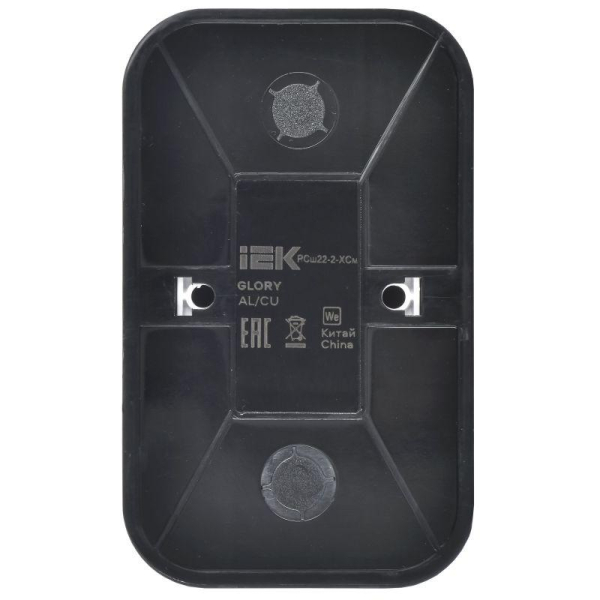 Розетка 2-м ОП GLORY РСш22-2-ХСм 10А без заземл. защ. шторки сталь матов. IEK ERH23-K46M-10