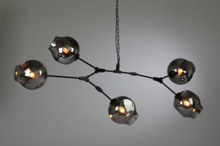 Подвесная люстра Cosmo 1212S-5 дымчатый/черный