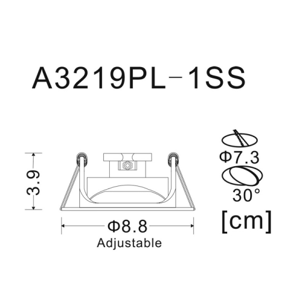 Встраиваемый светильник ARTE Lamp A3219PL-1SS