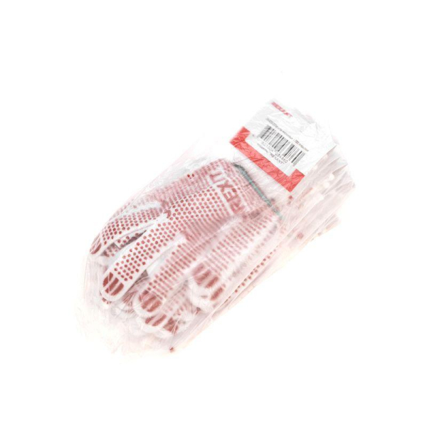 Перчатки х/б нейлоновые с покрытием ПВХ «Точка», белые REXANT