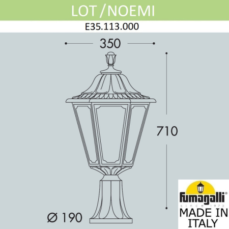 Садово-парковый светильник Fumagalli E35.113.000.WXH27