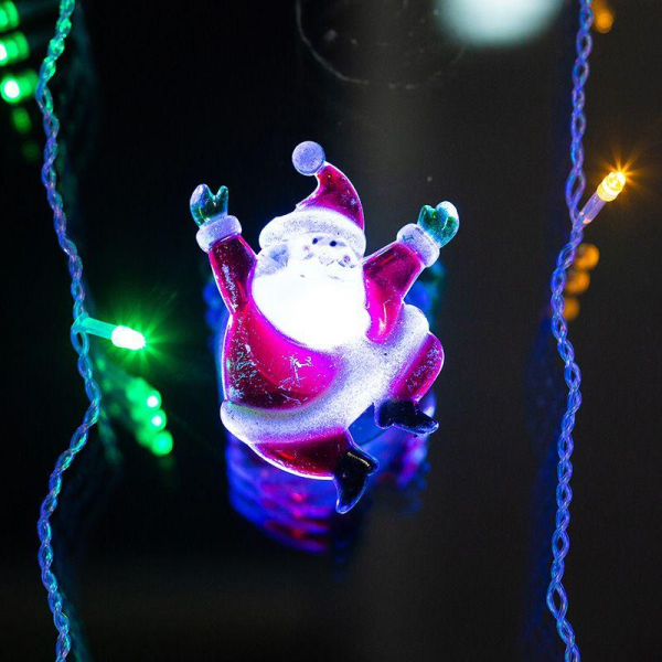 Фигура светодиод. "Санта Клаус" на присоске (батарейки 2хCR2032 в компл.) 65х85х10мм 1LED 6В IP20 RGB NEON-NIGHT 501-023