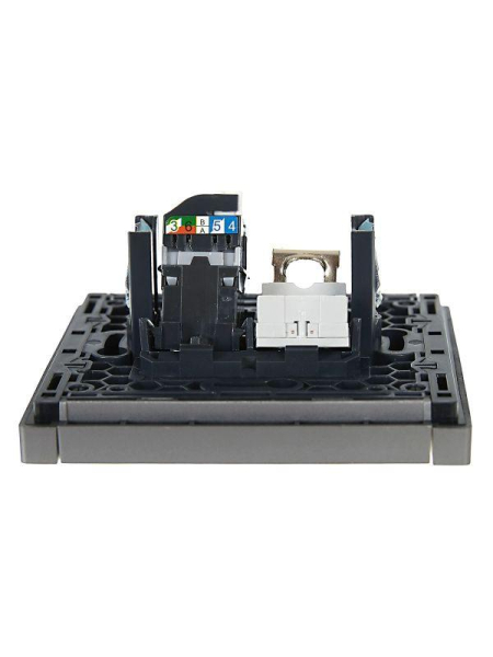 Розетка 2-м RJ11+RJ45 кат.5E FORTE&PIANO FP535 сталь IEK FP-KT20-O-1-K46