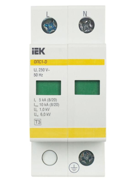 Ограничитель перенапряжения ОПС1-D 2P KARAT IEK MOP20-2-D