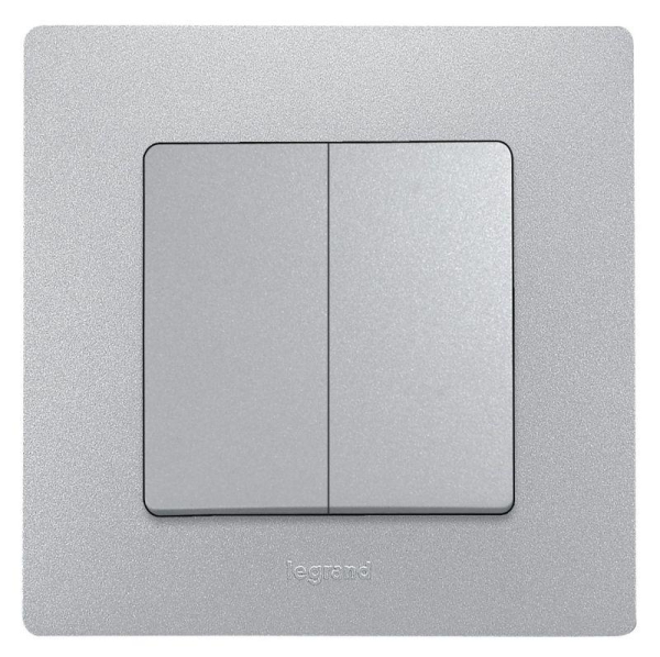 Переключатель 2-кл. СП Etika Plus 10А IP20 250В 10AX безвинтов. зажимы механизм алюм. IEK 672412