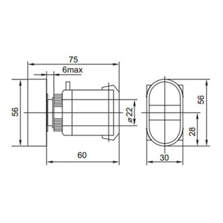 Кнопка APBB-22 "Пуск-Стоп" овальная 230 В NO+NC Rexant 36-5540