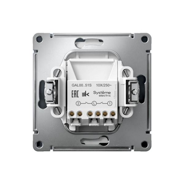 Выключатель 2-кл. ArtGallery 10AX быстрозажим. клем. механизм грифель SE GAL000751S