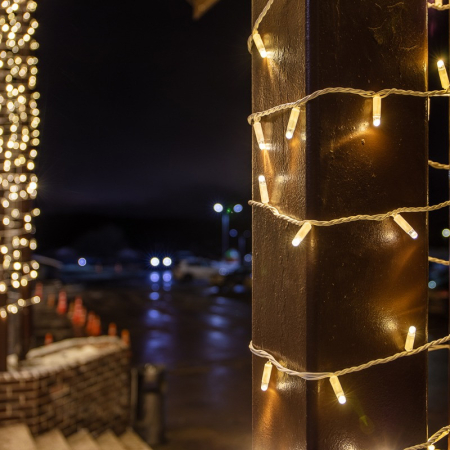 Гирлянда светодиодная Нить 10м 100 LED ТЕПЛЫЙ БЕЛЫЙ белый ПВХ IP65 эффект мерцания 230В соединяется нужен блок 303-500-1 NEON-NIGHT