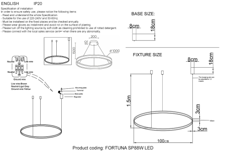 Crystal Lux Люстра Crystal Lux FORTUNA SP88W LED BLACK