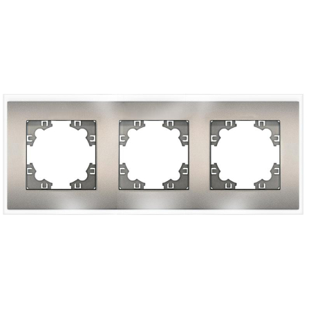 Рамка 3-м Афина стеклянная мокко UNIVersal 2286