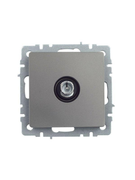 Розетка телевизионная проходная TV СП Brite РТВ10-0-БрС механизм сталь IEK BR-A10-P-K46