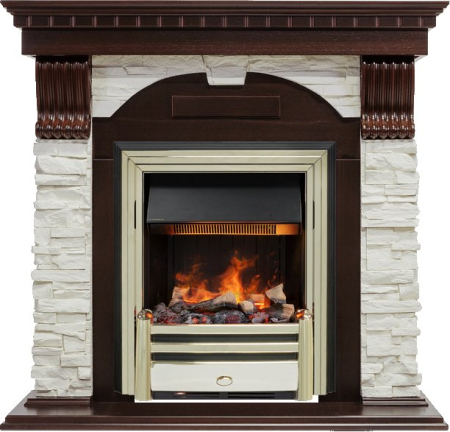 Dimplex Каминокомплект Dublin - Темный дуб / Сланец белый с очагом Cavendish