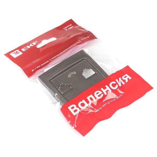 Панель лицевая Валенсия для розетки Phone 1-м графит PROxima EKF EST01-L-034-60