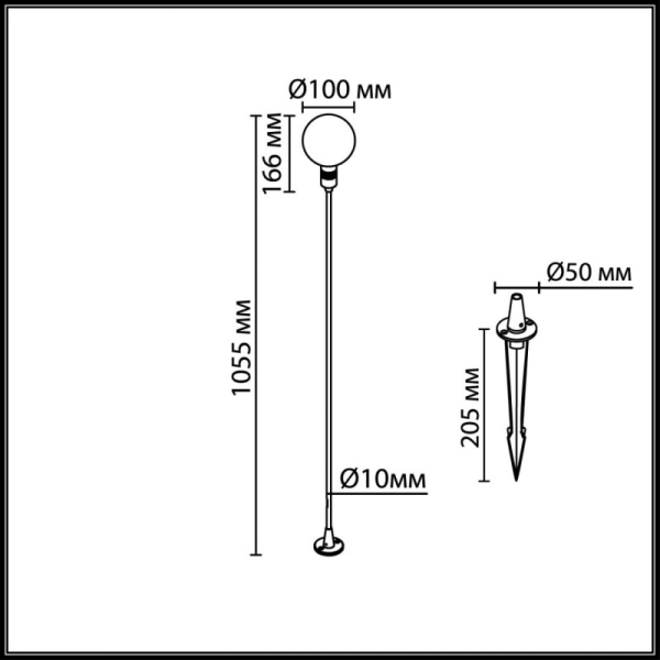 Садово-парковый светильник Odeon Light 7121/2GLB