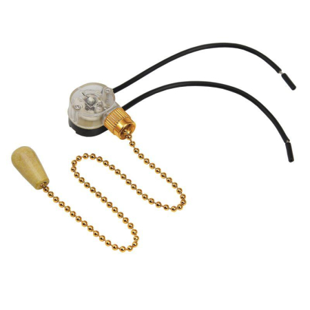 Выключатель для настенного светильника c проводом и деревянным наконечником "Gold" (инд. упак.) Rexant 32-0104-1