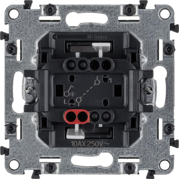 Выключатель 1-кл. СП Valena Life 10А IP20 250В 10AX с лицев. панелью безвинтов. зажимы механизм алюм. Leg 752601