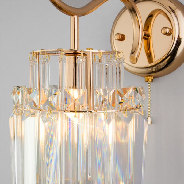 Бра Eurosvet 10119/1 золото/прозрачный хрусталь Strotskis