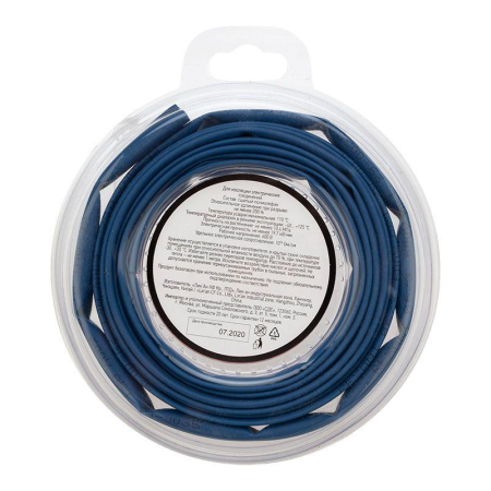 Трубка термоусаживаемая ТУТ нг 6,0/3,0мм, синяя, ролик 2,44м REXANT