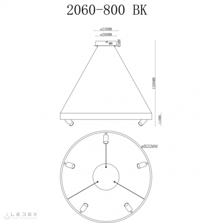 Подвесная люстра iLedex 2060-D800 BK