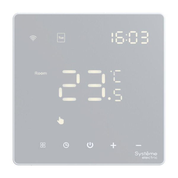 Термостат программируемый ArtGallery 16А с Wi-Fi для электрич. теплого пола моноблочный бел. SE GAL000138