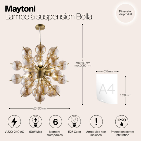 Подвесная люстра Maytoni MOD133PL-06BS