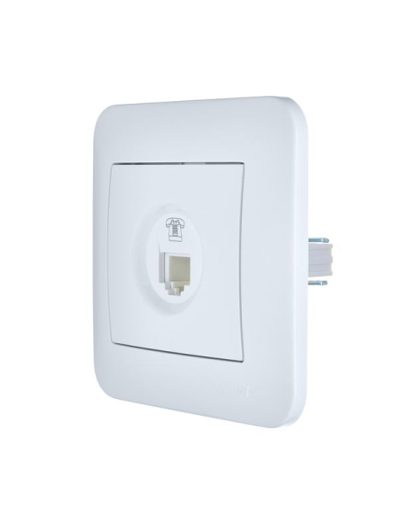 Розетка телефонная евро 1-м СП ASTI IP20 RJ11 в сборе бел. LEZARD 7081-0202-137