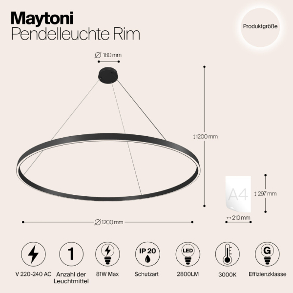 Подвесной светильник Maytoni MOD058PL-L65B3K