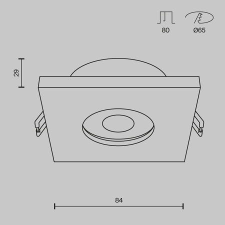 Влагозащищенный светильник Maytoni Technical DL083-01-GU10-SQ-S