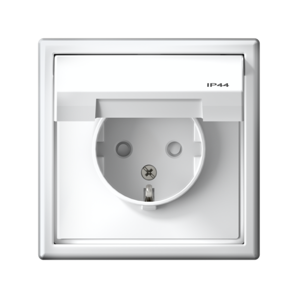 Розетка ArtGallery 16А IP44 с заземл. защ. шторки с крышкой механизм бел. SE GAL440146