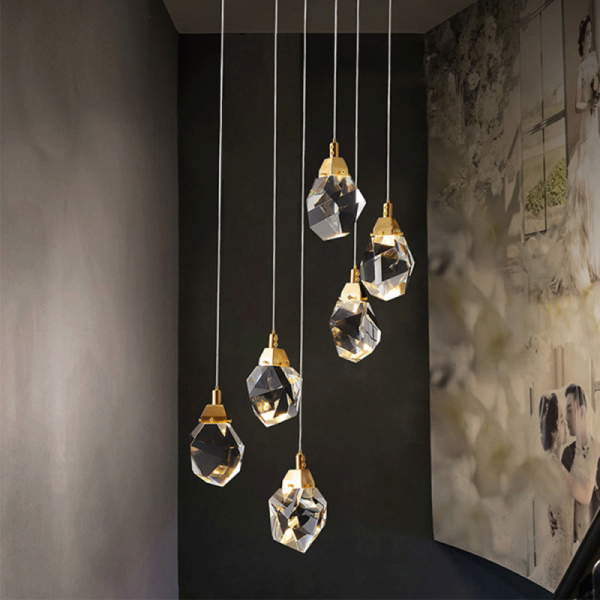 Каскадная люстра DeLight Collection 9701P/6R brass