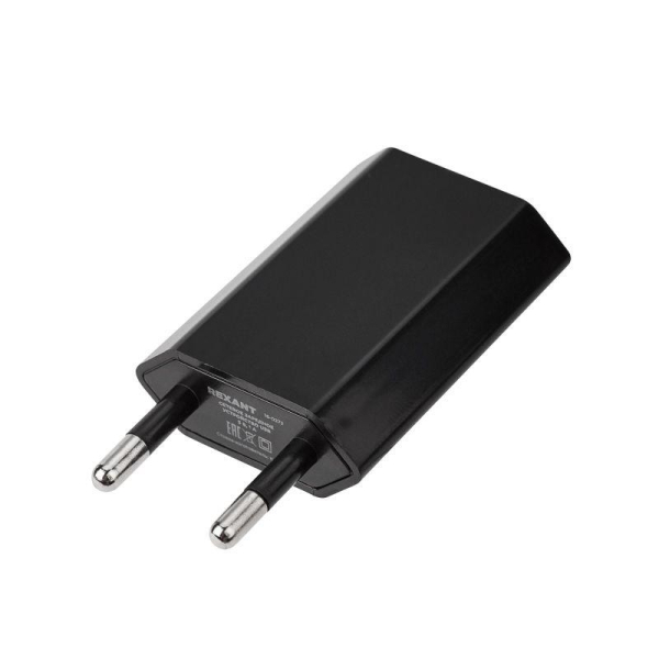 Устройство зарядное сетевое для iPhone/iPad USB 5В 1А черн. Rexant 16-0272