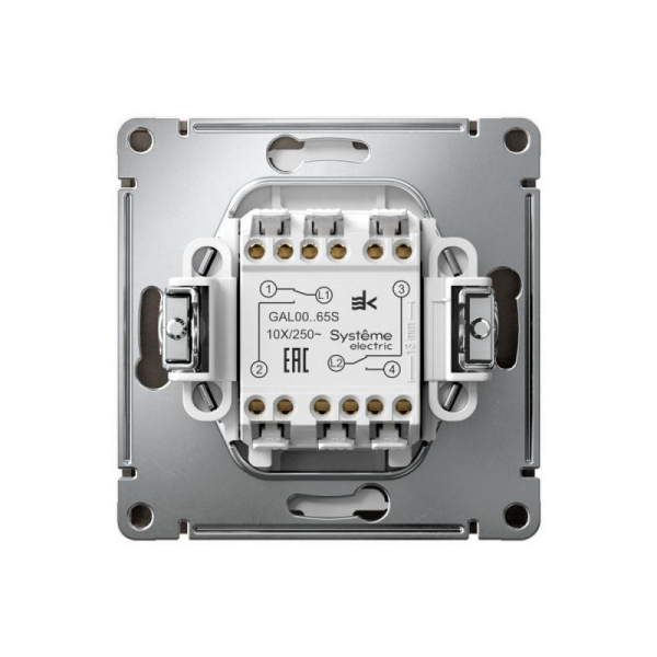 Переключатель 2-кл. ArtGallery 10AX быстрозажим. клем. механизм мокко SE GAL000665S