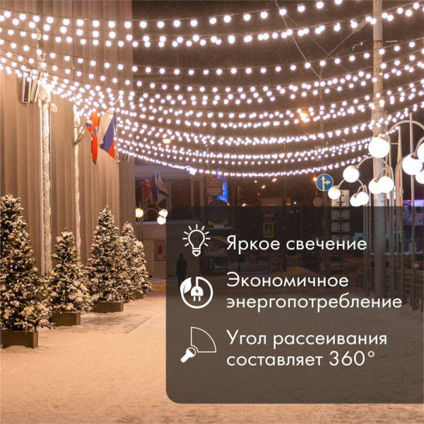 Ретро-лампа филаментная G45, E27, 2 LED, 2Вт, ТЕПЛЫЙ БЕЛЫЙ, 230В, IP65 NEON-NIGHT