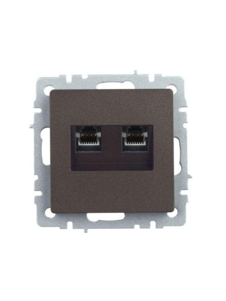 Розетка компьютерная 2-м СП BRITE RJ45 кат.5E РК10-2-БрТБ механизм бронза IEK BR-K20-1-K45